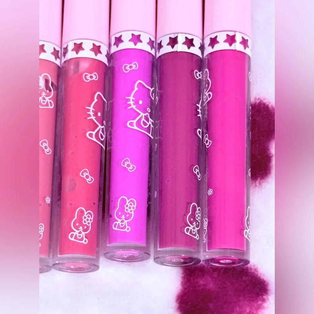 Kuromi Wake Up Cutie Eye Patches & Hello Kitty Lip Gloss Set of 12 shades! NWT